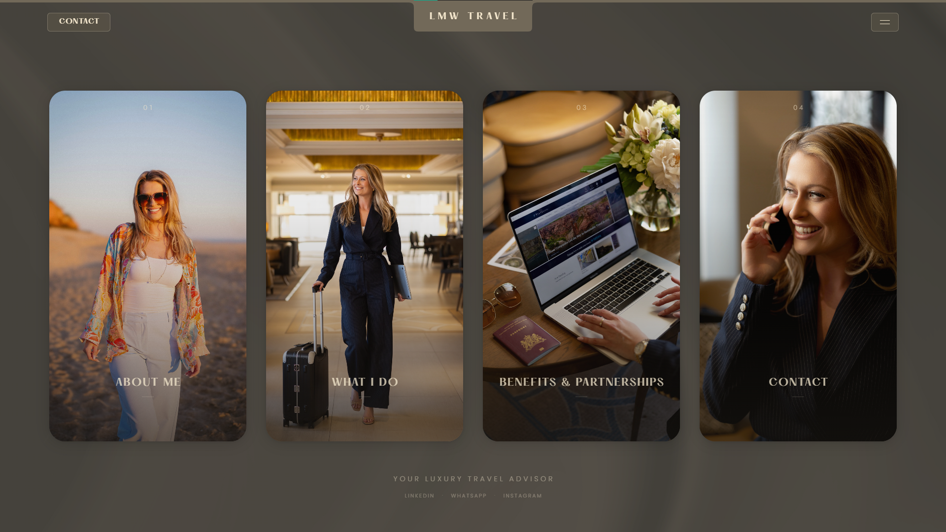LMW Travel website, luxury travel advisor, Cut Studios